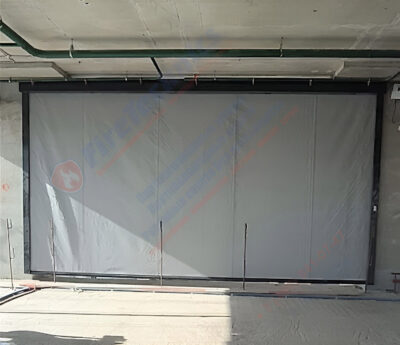 Штора рулонная автоматическая FireTechnics EI 180. Короб standart, направляющие и отсекающая шина premium